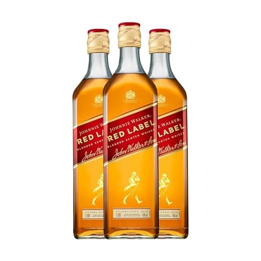 Whisky Blended Johnnie Walker Red Label Botella Misil 1 L (Caja de 3 Botella Misil de 1 L)