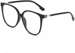 Oversized Blue Light Blocking Reading Glasses Eyewear Personality Computer Readers Anti Eye Strain Flat Light Mirror (Color : Black, Size : +300)