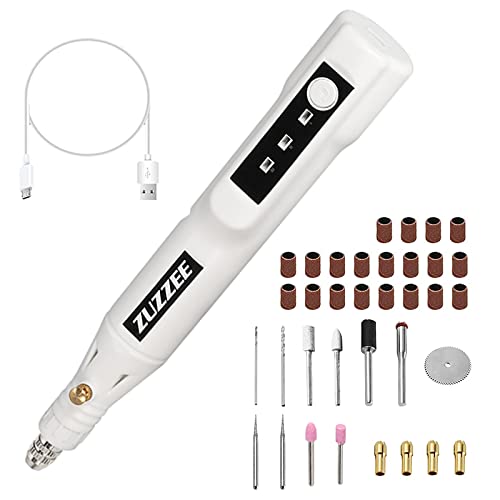 ZUZZEE Mini Cordless Rotary Tool,3-Speed Power Rotary Tool Equipped with USB Charging and Accessories, Multi-Function 3.7V Rotary Tool Kit for Sanding,Polishing,Drilling,Etching,Engraving,DIY Crafts