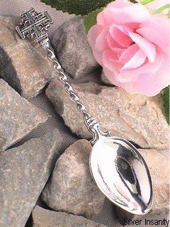 Sterling Silver Fancy Celtic Cross Salt Spoon #TOP1