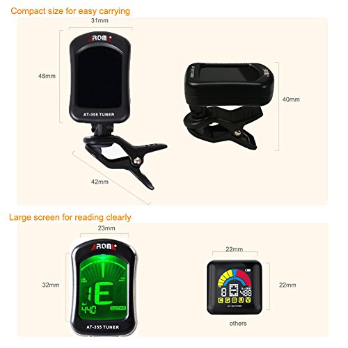 image for MIBOW Guitar Clip Tuner, 360-Degree Rotating Electronic Digital Tuner 