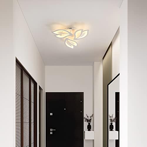 Modern Ceiling Lights LED Acrylic Ceiling Lamp with Flower Design 45W 3000K Warm White Semi Flush Mount Indoor Bedroom Ceiling Chandelier Lighting for Children's Room Lobby Living Room (3 Lights)