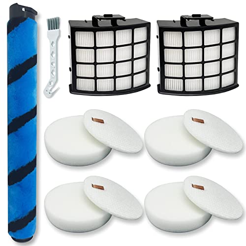 Leemone Az2002 Filter Replacement Acessories For Shark Az2002 Az2000 Az2000W Vertex Duoclean Powerfin Upright Vacuum，Accessories For Shark Upright Vacuum 2 Post-Motor Filters, 4 Foam & Felt Filters, 1 Soft Brushroll #TOP13