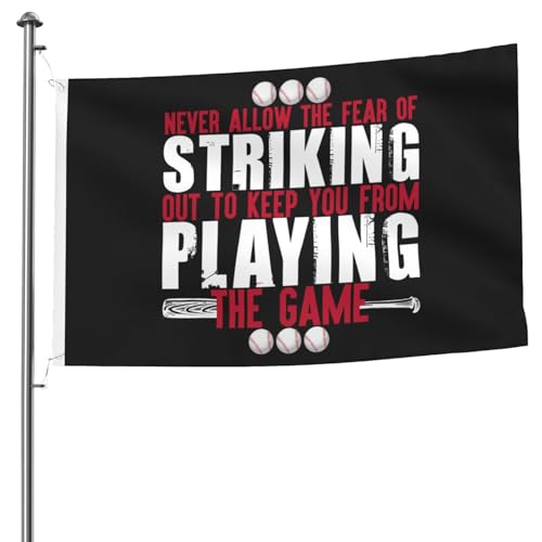Generic - Drapeau de jardin aux couleurs vives - Drapeaux de pirate de baseball - Ne laissez jamais la peur de frapper pour vous garder résistant à la décoloration - Fanions à suspendre pour les fêtes en