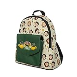 Friends TV Television Show Central Perk Chibi Characters Allover Print Womens Double Strap Shoulder Bag Purse