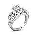 Clearance! WILLTOO Jewelry Fashion Forever Classic Flowers with Tiny Zircon Engagement Wedding Band Ring (Silver, US 8)