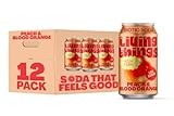 Living Things Prebiotic Soda - Gut Health & Low Calorie Drink - 12 x 330ml Cans - High in Fibre - Peach & Blood Orange