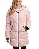 Spyder Womens Long Winter Coats - Cozy Long Puffer Coats for Women Wind & Water Resistant Hooded Quilted Jackets for Women, Size Medium, POWDER PINK