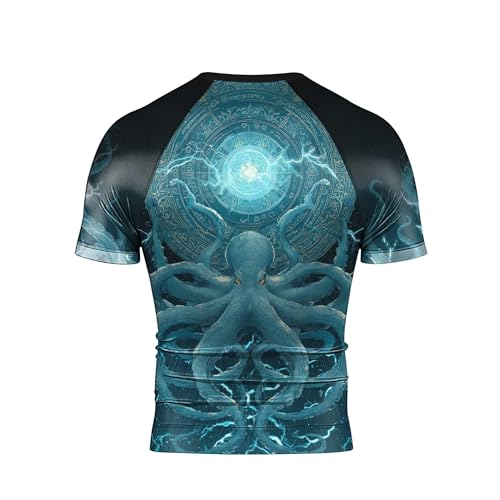 Octopus Men's Rash Guard Short Sleeve BJJ Rashguard for Men Jiu Jitsu Rash Guard Tight Compression Shirt3