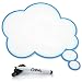 Thought Bubble Dry Erase Board Decorative Prop with Magnetic Back for Fridge, Student, Family, Best Photo Booth Wedding Prop Magnet (Blue Outline)