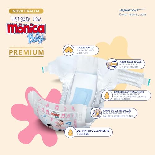 Turma da Mônica Baby Premium Jumbo P 26 Unidades