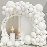 White Balloons 100pcs White Balloon Garland Arch Kit 5/10/12/18 Inch Different Sizes White Matte Lat
