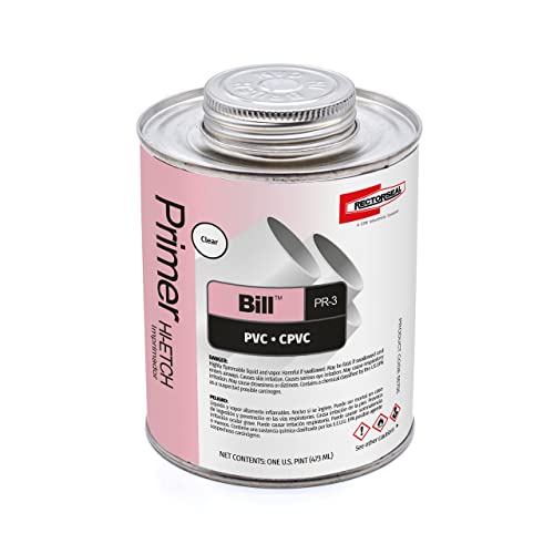 RectorSeal BILL PR-3 55705 Clear Primer, PVC, CPVC, Socket Fittings, Plumbing, 1 Pint - Thumbnail 2