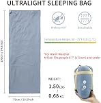 NewDoar Sac de couchage ultra-léger - 50-70°F, 1.5lbs, imperméable & Lavable en machine, 2-Way Zip pour adolescents,Couples,Femmes,Hommes Compact pour randonnée/camping (tailles M/L)