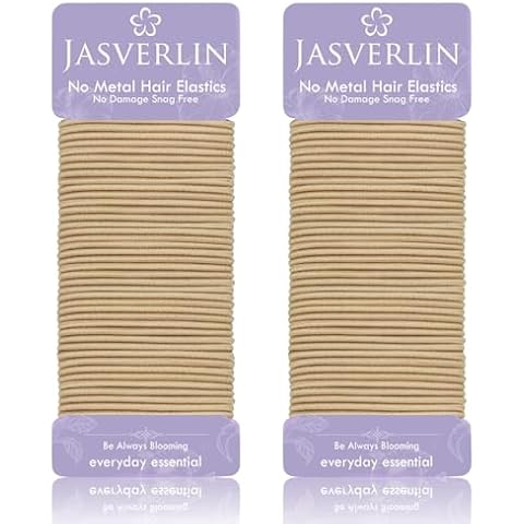 JASVERLIN 2mm Light Blonde Elastic Hair Ties Cover