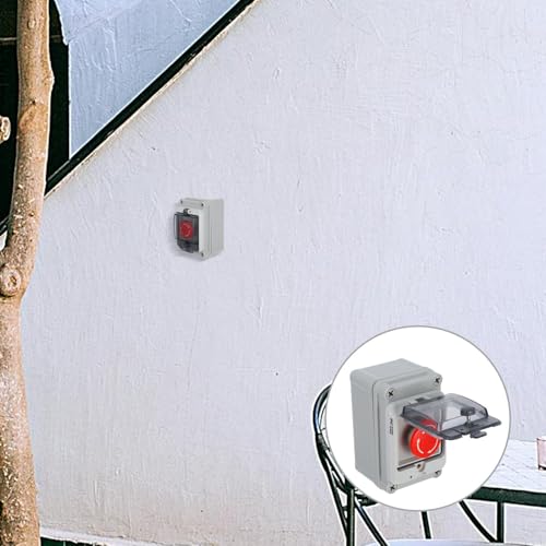 Interruptor estanco de plástico con caja para parada de emergencia exterior 7