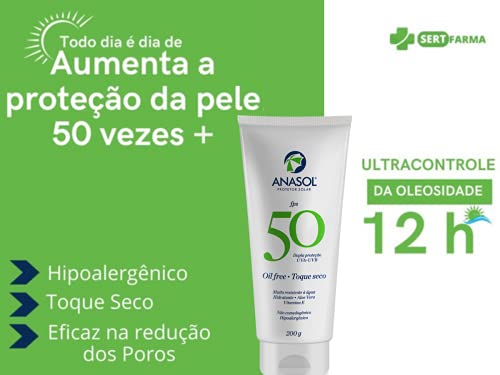 Protetor Solar Anasol Fps 50 Oil Free Toque Seco 200ml
