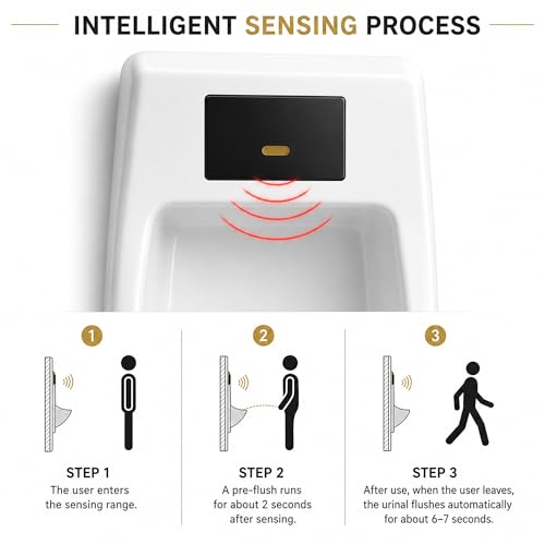 Orinal sin contacto montado en la pared con descarga automática por sensor 6