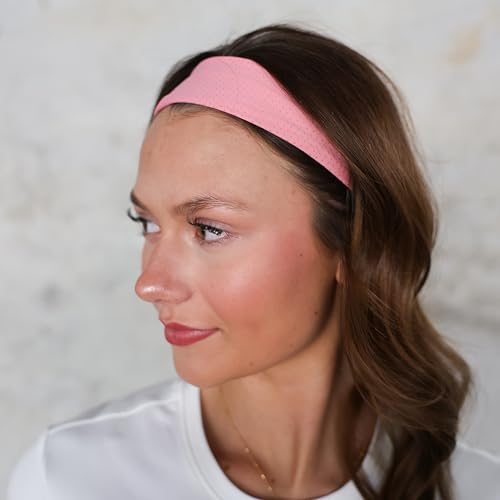 Image of FROG SAC Sport Headbands for Girls, Adjustable No Slip Sweat Wicking Athletic Hair Bands for Women, Stretch Elastic Workout Headband with Velvet Grip for Yoga Running Exercise Gym (Pink /Purple /Blue)