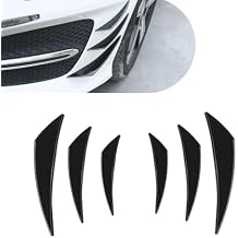 6 PCS Front Bumper Spoiler Canards Kit, PVC Front Bumper Canards Splitter Fins, Auto Body Anti-Collision Decoration Accessories, Universal for Most Cars, Trucks, SUVs Black