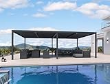 PURPLE LEAF 14' x 24' Louvered Pergola 94AS Modern Oversize Aluminum Gazebo with Adjustable Roof for Patio Deck Backyard Plus Size Gray Pergola