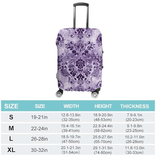Travel Luggage Cover Suitcase Cover Suitcase Protector Purple Lace Pattern Luggage Covers Washable Baggage Cover Elastic Anti-Scratch Suitcase Case Protector for Adult Personalized Suitcase Covers2