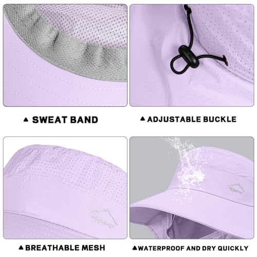 Image of Rosoz Sun Hat for Men Women with Neck Flap,Wide Brim UPF50+ Fishing Hat with Detachable Face Cover Outdoor Sun Protection Hat