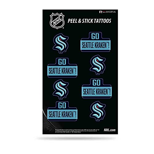 Rico Industries NHL Hockey Seattle Kraken Peel & Stick Temporary Tattoos - Eye Black - Game Day Approved!