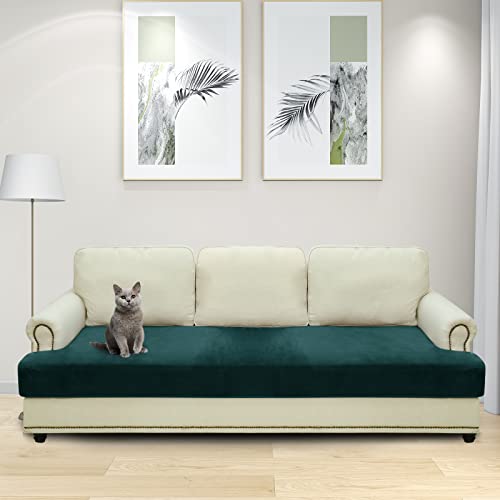 CHELZEN Velvet Sofa Seat Cushion Cover, Stretch Sofa Cushion Slipcovers, Soft Couch Cushion Covers - Image 2
