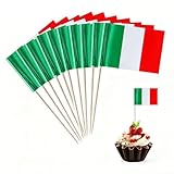 200 Stück Italienische Deko Zahnstocher Flaggen, Fußball Wm 2026, Italien Deko, Italien Flagge Party Picker, Italienische Flagge für Deko Italienischer Abend, Cupcake, Cocktail, Fußball Fans