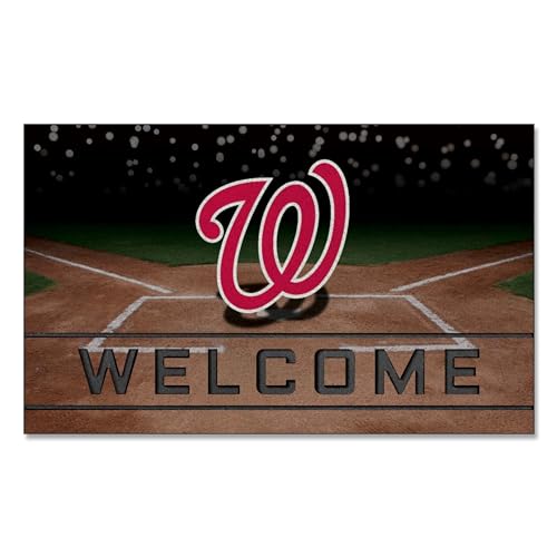 FANMATS 21938 Team Color Crumb Rubber Washington Nationals Door Mat, 1 Pack