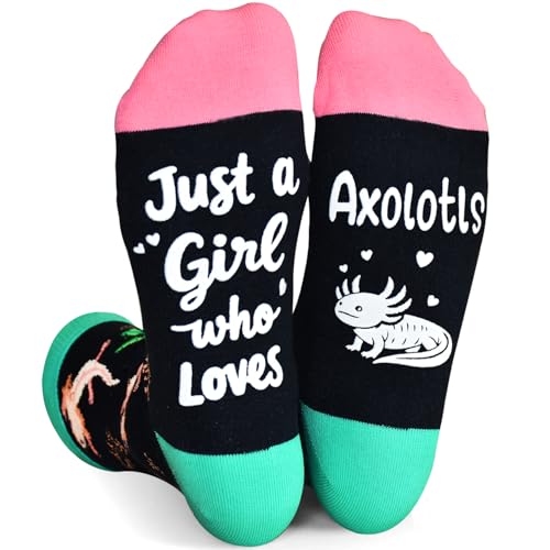 GOLIN Funny Axolotl Lover Gifts - Cute Axolotl Socks for Women Teenage Girls Birthday Christmas Graduation Present