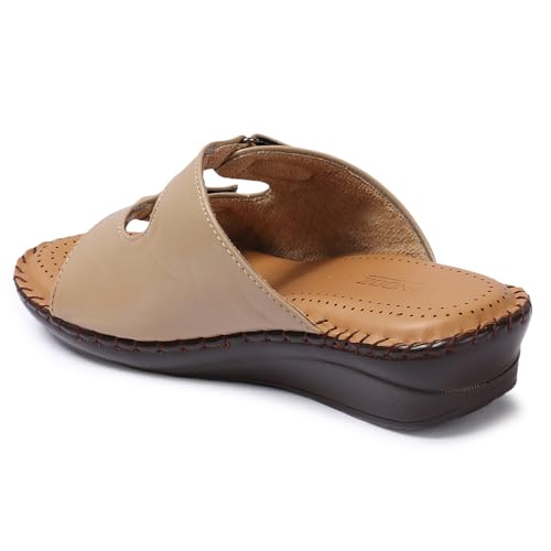Image of Vendoz Women Doctor Sole Comfortable Beige Sandals