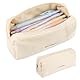 Deepton Mäppchen Cord-Stoff, Federmäppchen Milchig Weiß für Mädchen Teenager, Federtasche Stiftetasche Stiftemappe Pencil Case Schulmäppchen für Schule, Büro - Weiß