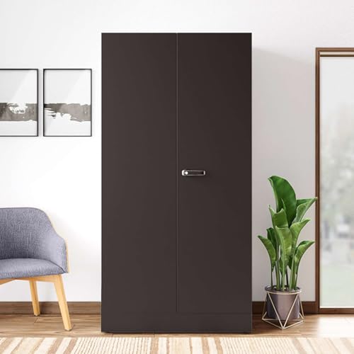 Interio by Godrej Almirah Auraline Women Basic 2-Door Steel Almirah, Cupboard for Clothes (Textured Coffee Brown), 1-Year Warranty, 7 Shelves, 1 Drawer
