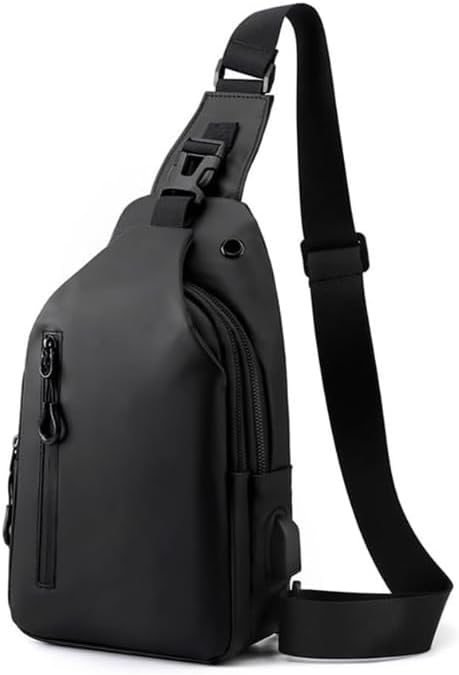 Crossbody Sling Bag for Men,Backpack with USB Charging Port Travel Hiking Daypack Waterproof Chest Shoulder Bag