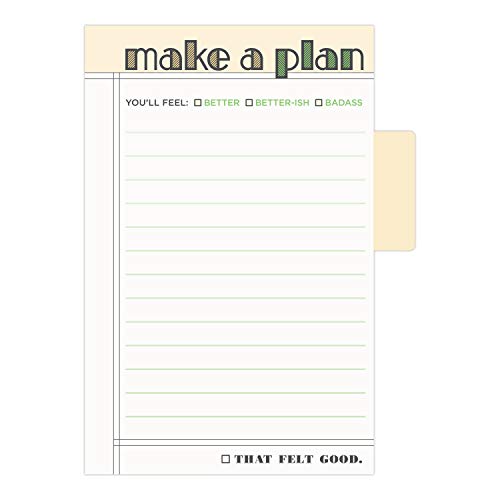 Bloc de notes Knock Knock avec onglets adhésifs Make A Plan pour l'organisation