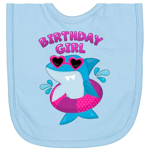 inktastic Birthday Girl- Shark Pool Party Newborn Bib