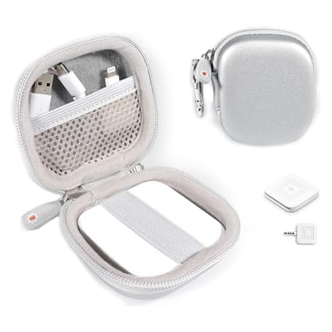 WGear Credit Card Reader Case for Square Contactless and Chip Reader, Chip Reader Scanner, USB Cables and Small Accessories, Mesh Pocket, Secure Elastic Strap, Easy to go Carabiner (Smoke White) Cover