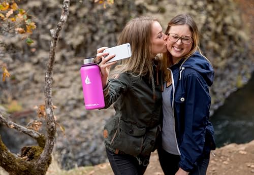 Image of HYDRO CELL Stainless Steel Insulated Water Bottle with Straw - For Cold & Hot Drinks - Metal Vacuum Flask with Screw Cap and Modern Leakproof Sport Thermos for Adults (Fuchsia 32oz)