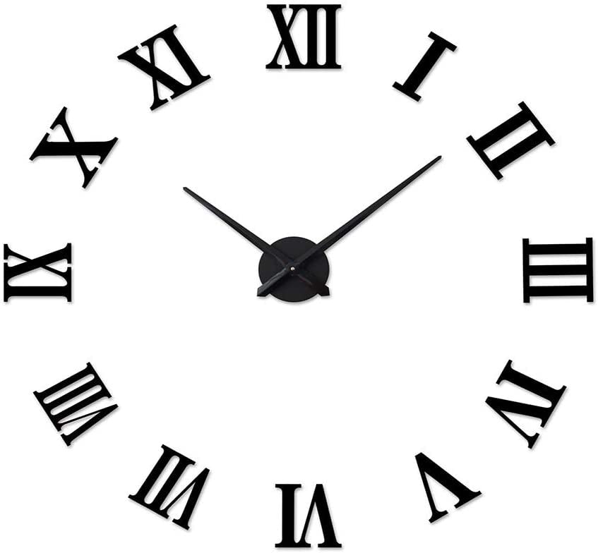 Horloge Murale Moderne XJBTBA Horloge en Acrylique Noir pour Salon