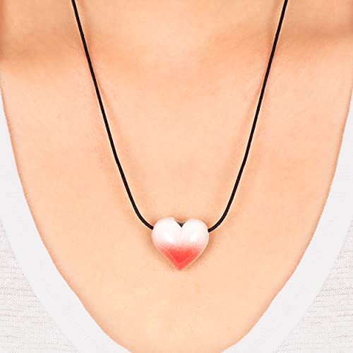 Colar Difusor e Aromatizador Pessoal Degradê Rosé Modelo Coração - Vivencie a Aromaterapia Em Todods