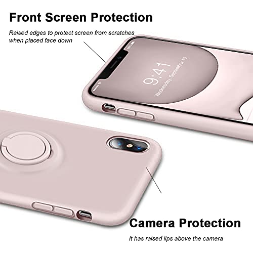 Vooii For Iphone Xs Max Case With Kickstand | Baby Grade Liquid Silicone | 10Ft Drop Tested Protective, Microfiber Lining Shockproof Full-Body Cover Case For Iphone Xs Max(Pink Sand) #TOP4