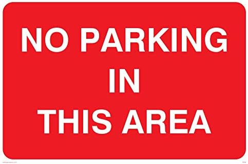 Viking Signs PR590-A4L-V"No Parking In This Area" Sign, Vinyl, 200 mm H x 300 mm W
