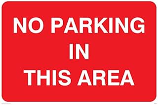 Viking Signs PR590-A4L-V"No Parking In This Area" Sign, Vinyl, 200 mm H x 300 mm W