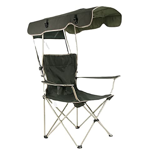 Chaise de camping pliante portable avec poche de rangement et auvent amovible respirant