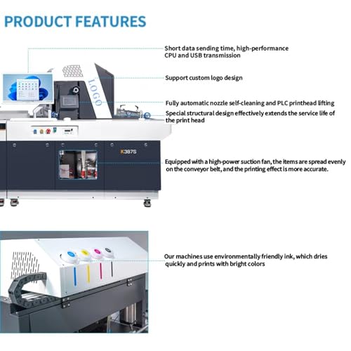 Image of High-Speed Single-Pass Inkjet Printer, Automatic Digital Inkjet Printer, Mass Production Logo, Text and Image Printer, Suitable for Pizza Boxes, Paper Bags, Cardboard, cartons, Paper Packaging, etc.