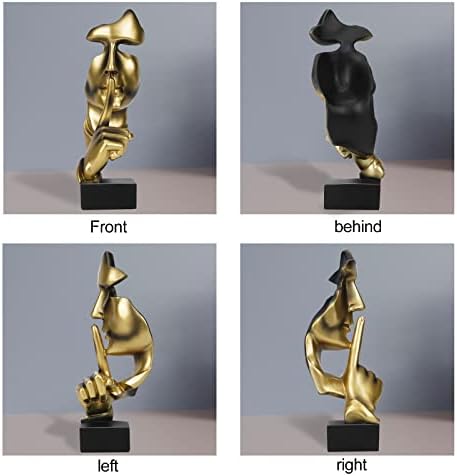 Hopeful Silence Is Golden Statue Means That People Should Think More And Talk Less Suitable For Placing In The Bedroom, Study, Office, Living Room And Other Ornamental Sculptures