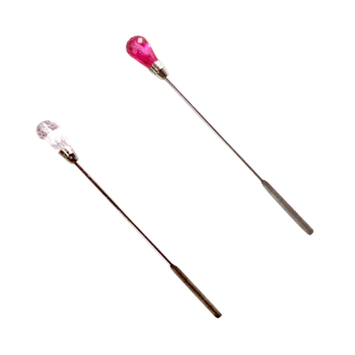 2pcs Alloy Nail Stirring Rod Dotting Pen for Polish and Decorations