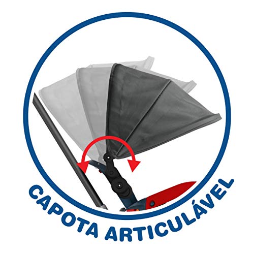 Triciclo Velobaby Reclinavel C/ Capota Passeio & Pedal (Azul), Bandeirante, Azul